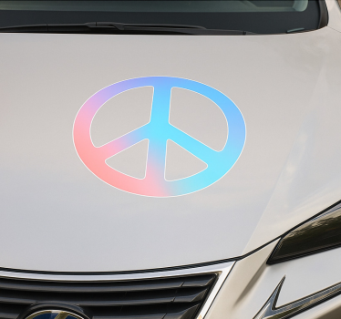Sticker voiture cercle de paix chromé - TenStickers