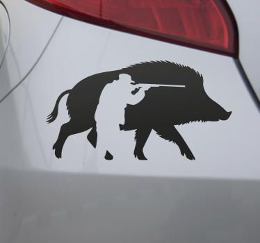 Sticker voiture chasse au sanglier - TenStickers
