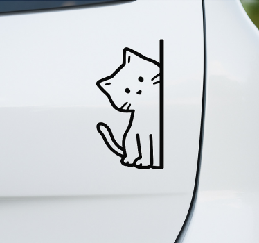Sticker voiture chat mignon et simple - TenStickers