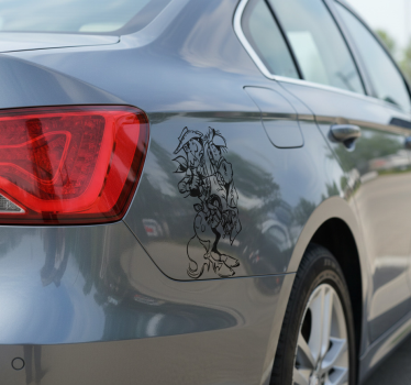 Sticker voiture cheval sauvage et cowboy - TenStickers