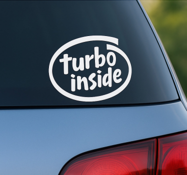 Sticker voiture citation turbo à l'intérieur - TenStickers