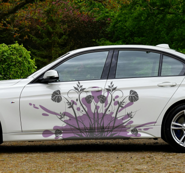 Autocollant voiture conception d'éclaboussures violettes - TenStickers