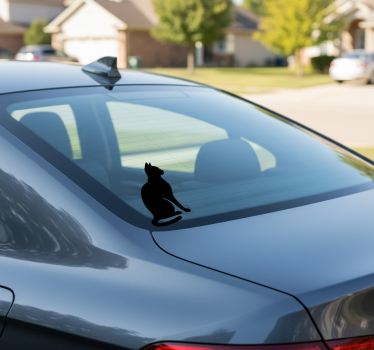 Sticker voiture contour de chat assis - TenStickers