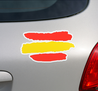 Sticker voiture coup de pinceau drapeau espagne - TenStickers