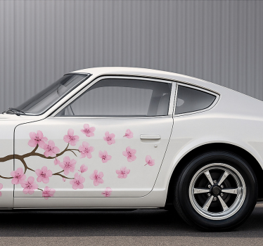 Sticker voiture décalque fleurs de cerisier rose - TenStickers