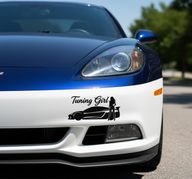 Sticker voiture design "tuning girl" noir - TenStickers