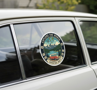 Sticker voiture designs de fenêtres sur le voyage - TenStickers