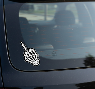Sticker voiture doigt d'honneur squelette - TenStickers