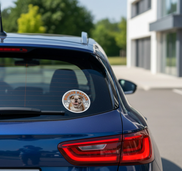 Sticker voiture douces pattes bulldog anglais - TenStickers