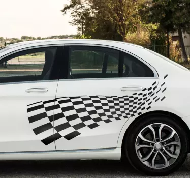 Autocollant voiture drapeau de course - TenStickers