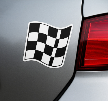 Sticker voiture drapeau de départ de course - TenStickers