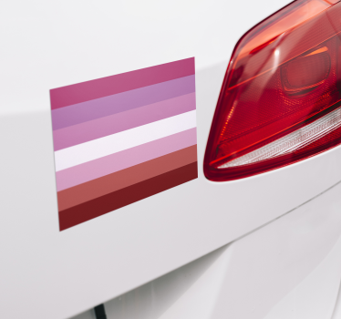 Sticker voiture drapeau lesbien - TenStickers