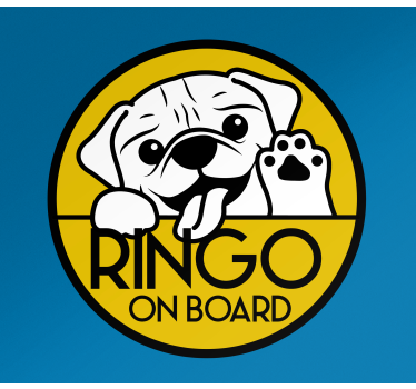 Sticker voiture Écusson personnalisé chiot - TenStickers