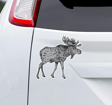 Sticker voiture élan noir et blanc - TenStickers