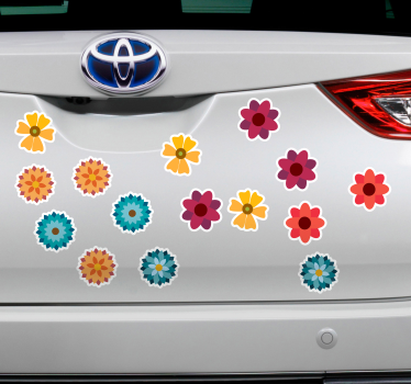 Sticker voiture élément floral vivant - TenStickers