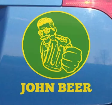 Sticker voiture emblème passionné de bière - TenStickers