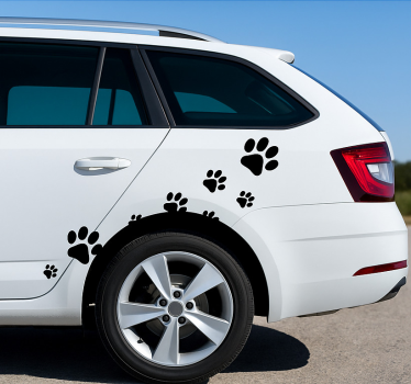 Sticker voiture empreinte de pattes mignonne - TenStickers
