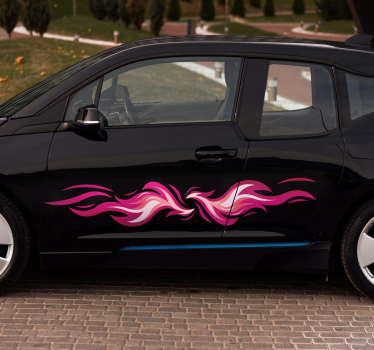 Autocollant voiture ensemble de flammes roses tribales - TenStickers