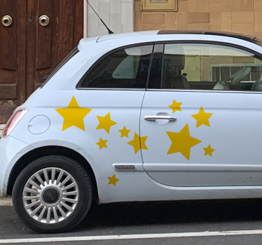 Sticker voiture ensemble d'étoiles monochromes - TenStickers