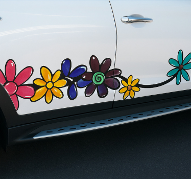 Sticker voiture enveloppement floral pour véhicule - TenStickers