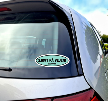Sticker voiture étiquette de route danoise originale - TenStickers
