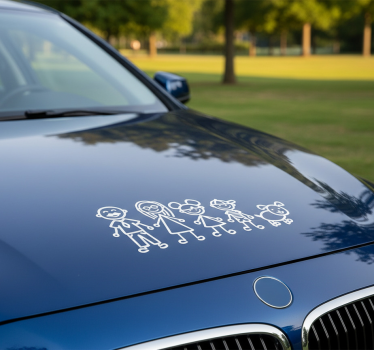 Sticker voiture famille cœur heureux - TenStickers