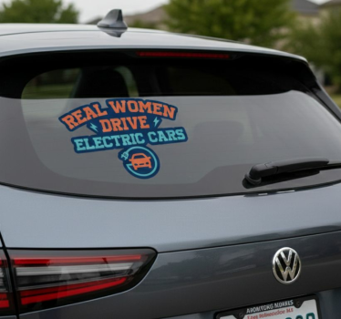 Sticker voiture femme au volant - TenStickers