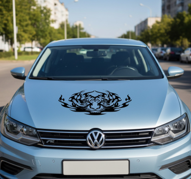 Sticker voiture flamme tribale animale - TenStickers
