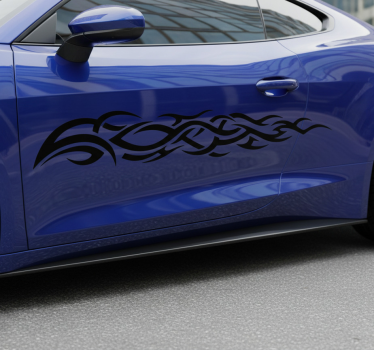 Sticker voiture flamme tribale longue - TenStickers