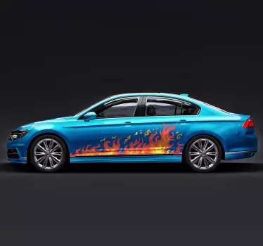 Autocollant voiture flammes - TenStickers