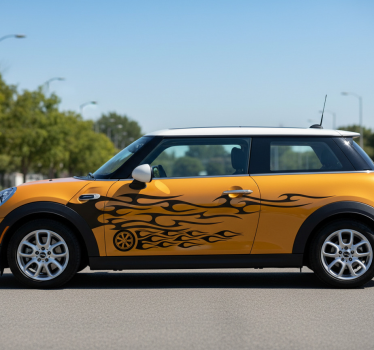 Sticker voiture flammes noires fines - TenStickers