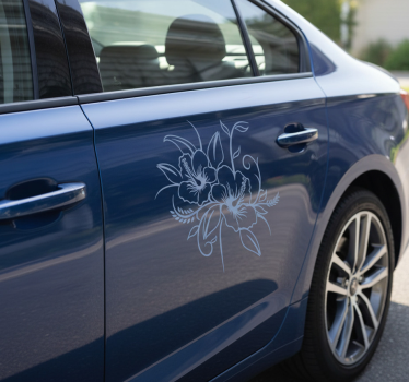 Sticker voiture fleur d'hibiscus en fleurs - TenStickers