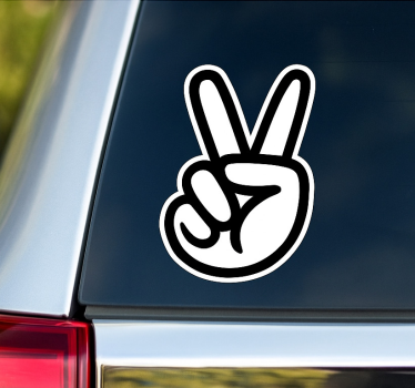 Sticker voiture geste de la main paix - TenStickers