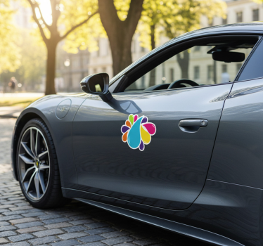 Sticker voiture goutte de peinture colorée - TenStickers