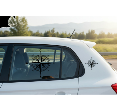 Sticker voiture grand compas de voyage - TenStickers