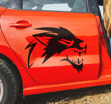 Sticker voiture loup rugissant - TenStickers