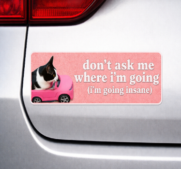 Sticker voiture ne me demandez pas où je vais - TenStickers