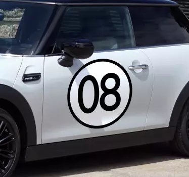 Autocollant voiture nombre arrondi - TenStickers