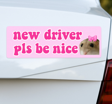 Sticker voiture nouveau conducteur soyez sympa - TenStickers