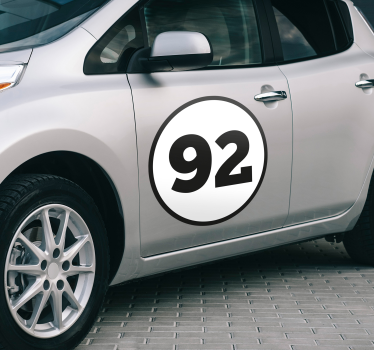 Sticker voiture numéro de rallye - TenStickers