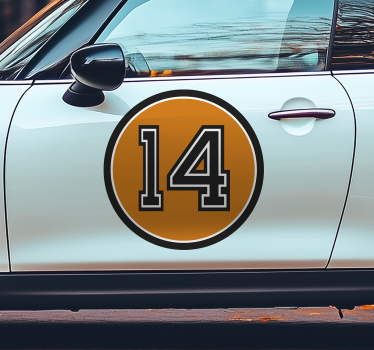 Autocollant voiture numéro de sport rétro - TenStickers