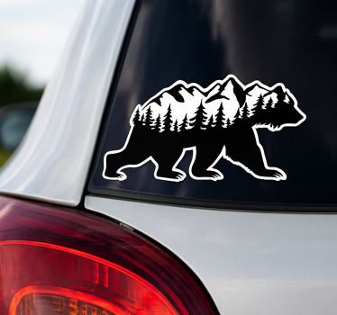 Sticker voiture ours des vagues de montagne - TenStickers