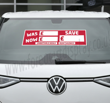 Sticker voiture panneaux de vente voiture rouge - TenStickers