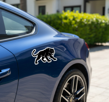 Sticker voiture panthère noire à dents acérées - TenStickers