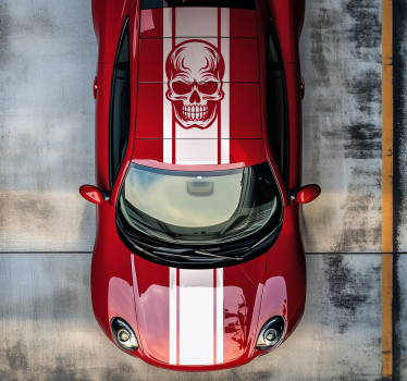 Autocollant voiture rayures avec tête de mort - TenStickers