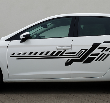 Sticker voiture rayures noires tribales - TenStickers
