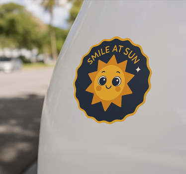 Sticker voiture sourire au soleil - TenStickers