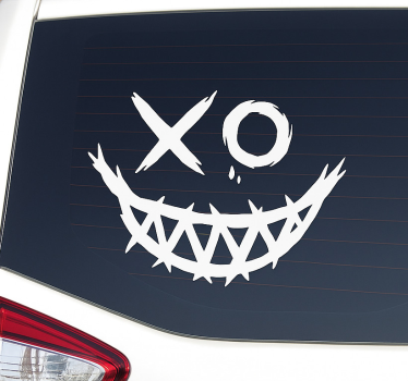 Sticker voiture sourire de joker effrayant - TenStickers