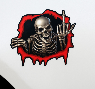 Sticker voiture squelette 3d effrayant - TenStickers