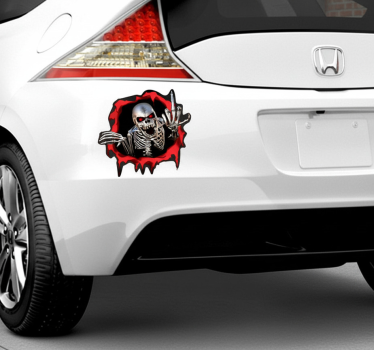 Sticker voiture squelette effrayant en liberté - TenStickers